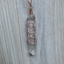 Singing Quartz Wire Wrapped Necklace on Rose Gold