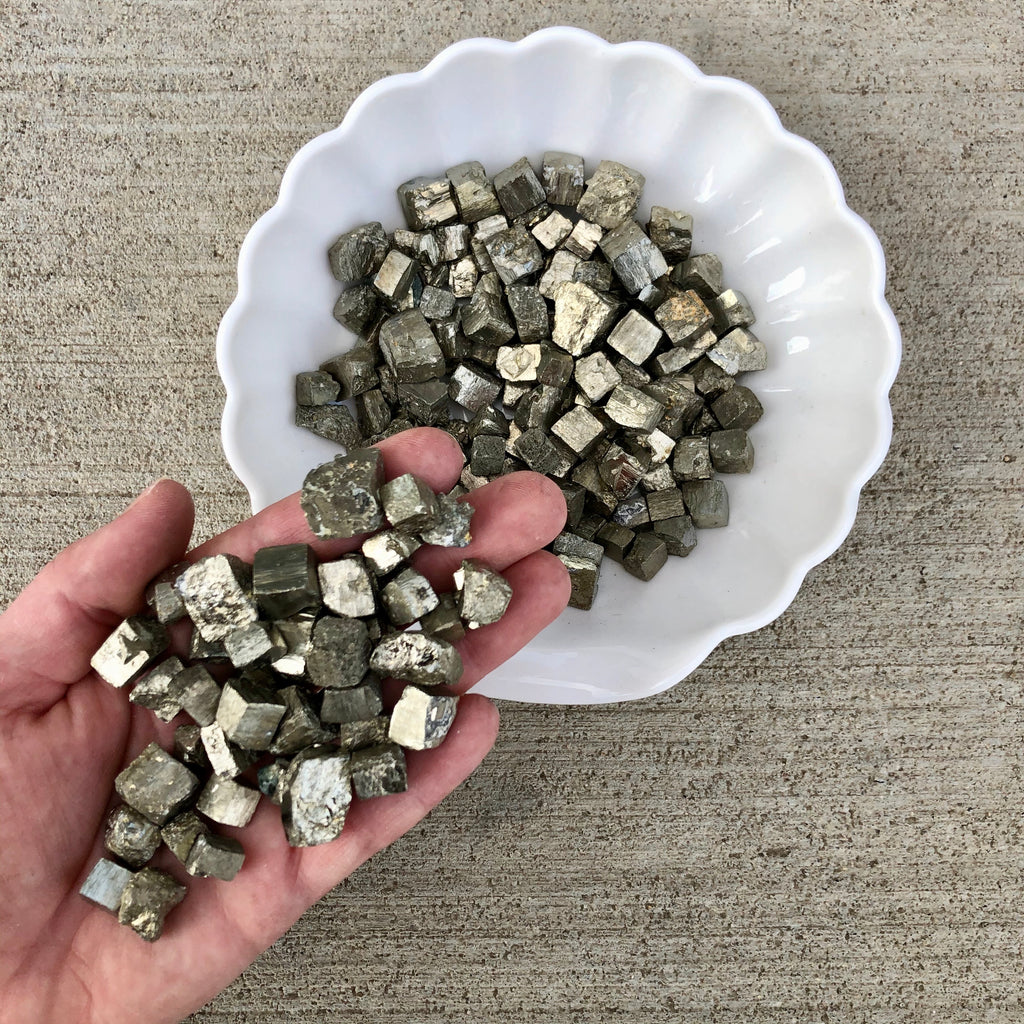 Pyrite Cube Medium Raw Pocket Stone – Wholehearted Crystal Creations