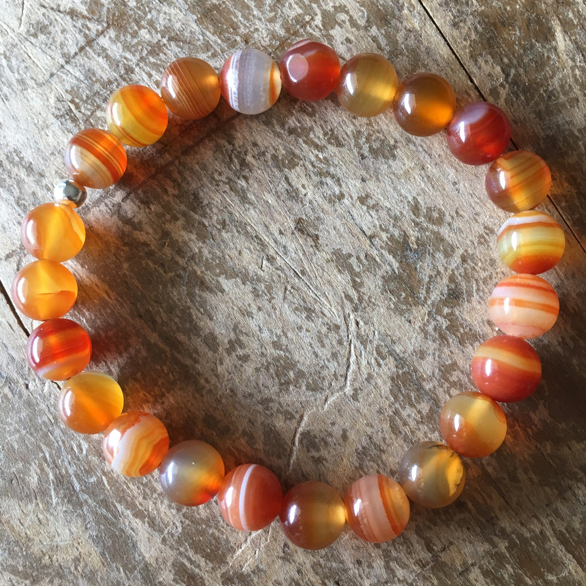 Carnelian Beaded Stretch Bracelet – Wholehearted Crystal Creations