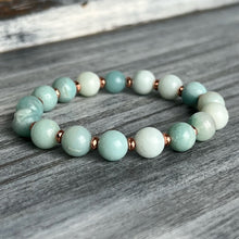 Amazonite with Rose Gold Hematite Stretch Bracelet