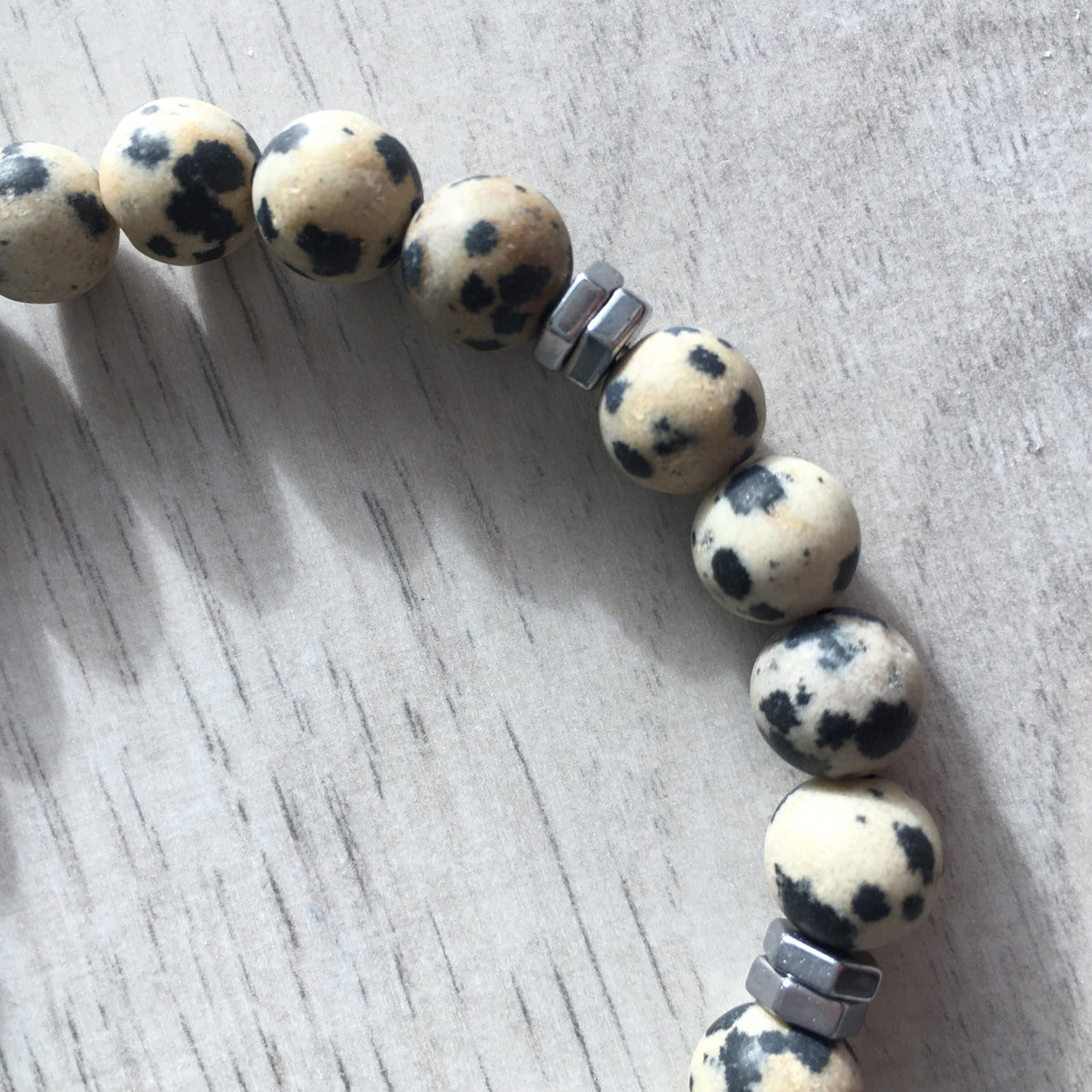 Dalmatian Jasper Beaded Stretch Bracelet – Wholehearted Crystal Creations