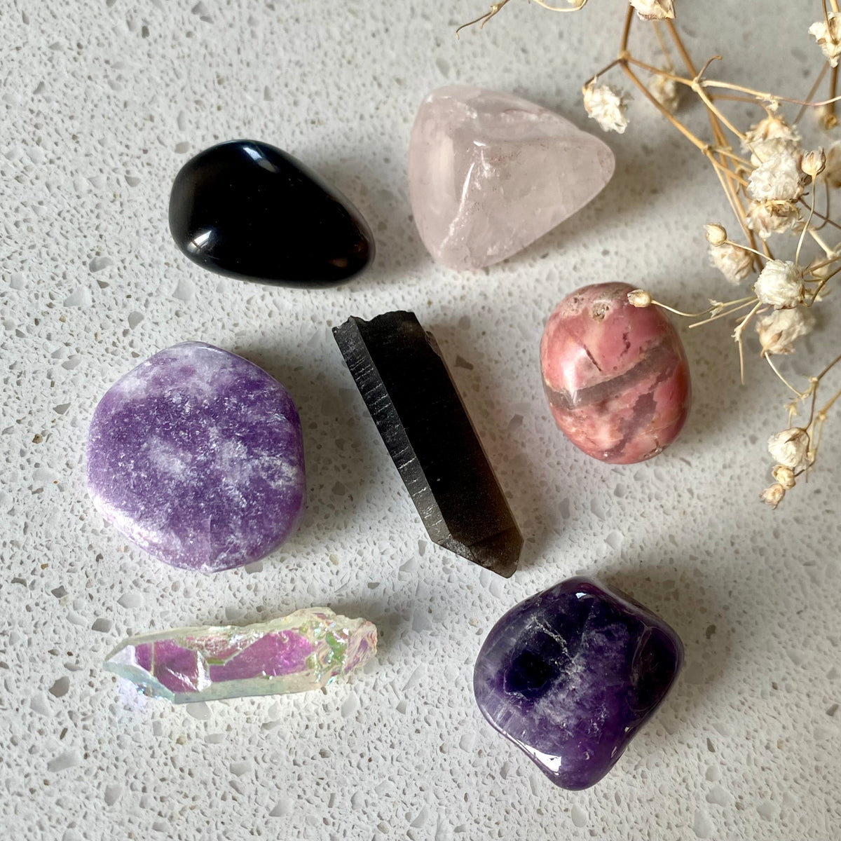 Grief and Loss Pocket Stone Crystal Set – Wholehearted Crystal Creations