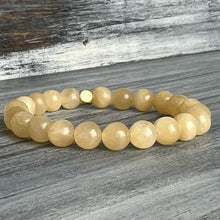 Yellow Calcite Stretch Bracelet with Gold Hematite Spacer
