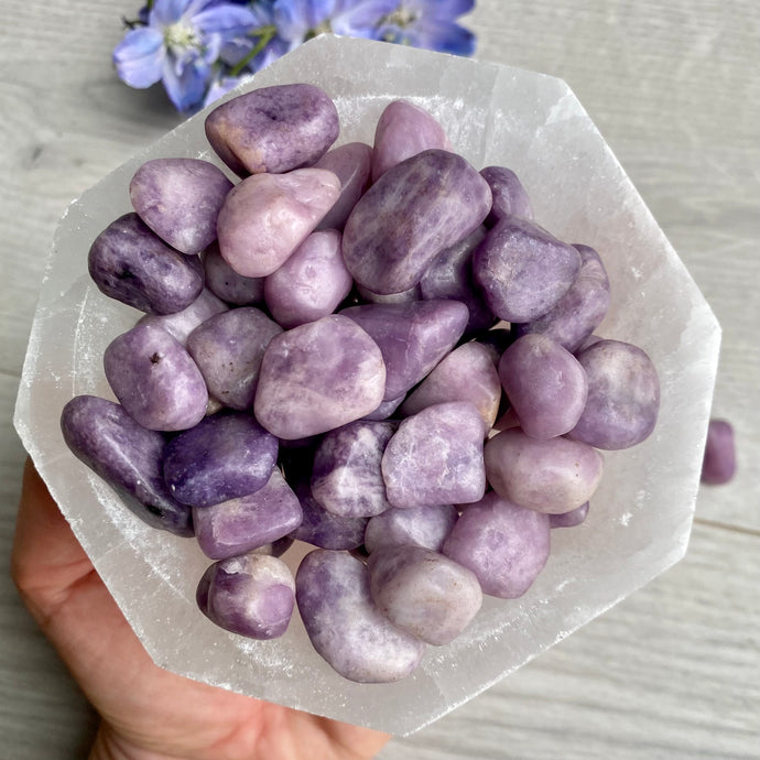 Lepidolite tumbled pocket stone crystal (sm)