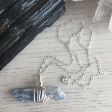 Kyanite Bar Necklace on 925 Sterling Silver