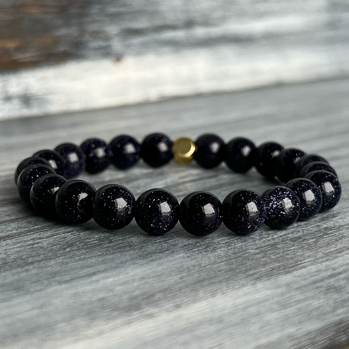 Blue Goldstone Stretch Bracelet – Wholehearted Crystal Creations