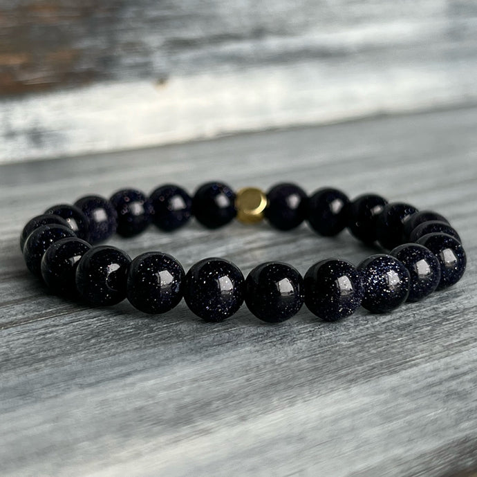 Blue Goldstone Stretch Bracelet – Wholehearted Crystal Creations