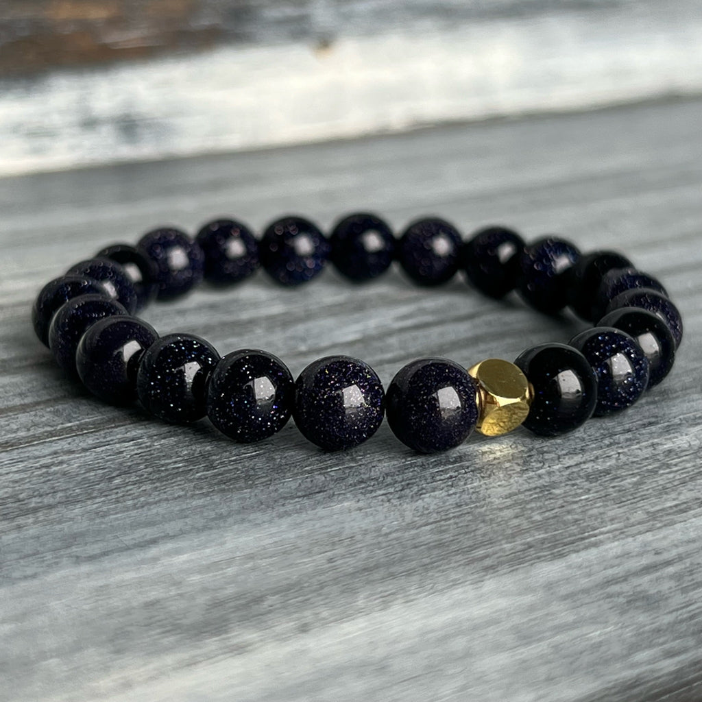 Blue Goldstone Stretch Bracelet – Wholehearted Crystal Creations