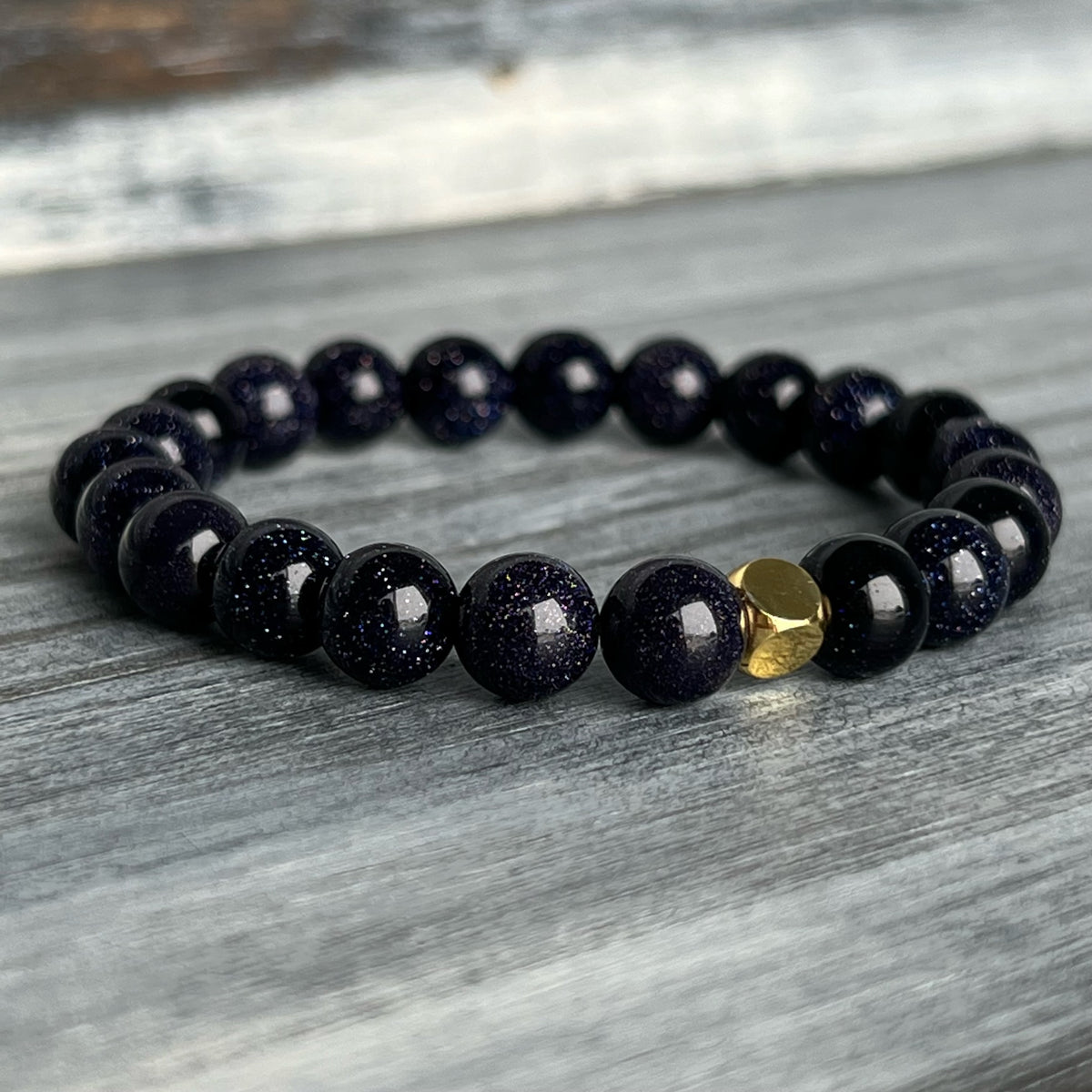 Blue Goldstone Stretch Bracelet – Wholehearted Crystal Creations