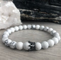 Howlite Bracelet with Black Crown Pave CZ Spacer – Wholehearted Crystal Creations