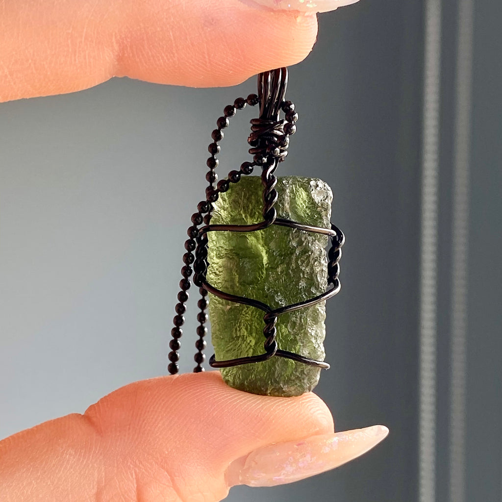 Moldavite Wire Wrapped Necklace – Wholehearted Crystal Creations