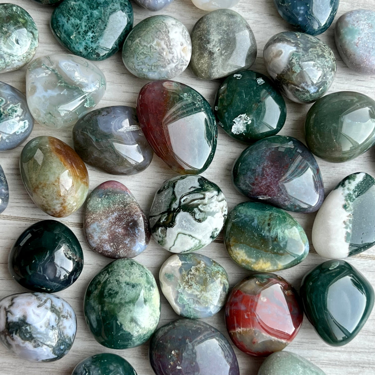 Rainbow Moss Agate Large Tumbled Pocket Stone Specimen – Wholehearted Crystal Creations