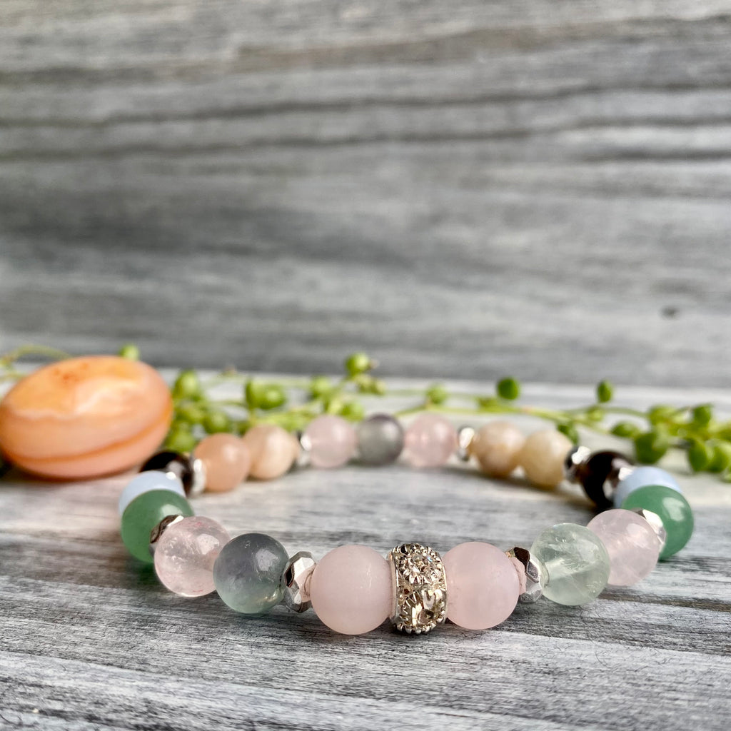 Fertility & Pregnancy Support Intention Bracelet with Silver Hematite Spacers & Carnelian Pocket Stone Specimen – Wholehearted Crystal Creations