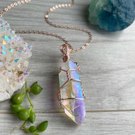 Angel Aura Quartz Wire Wrapped Crystal Necklace – Wholehearted Crystal Creations