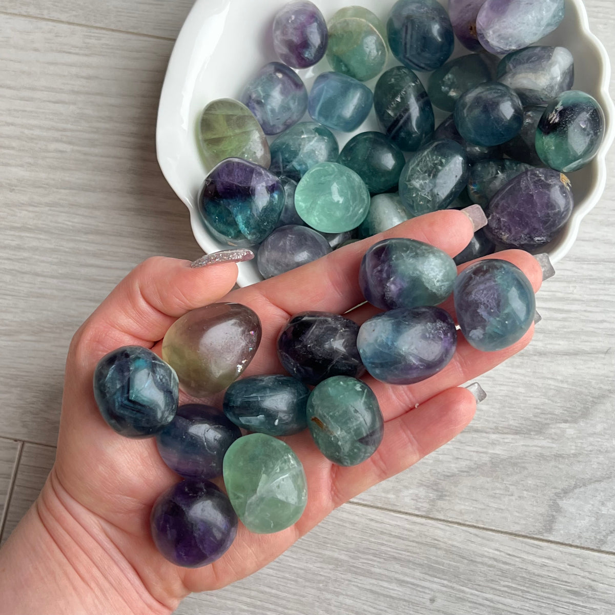 Rainbow Fluorite Large Tumbled Pocket Stone Crystal Specimen – Wholehearted Crystal Creations