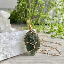 Moldavite wire wrapped necklace (MN01)