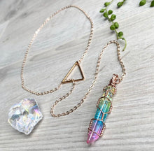 Providence Rainbow Aura Quartz wire wrapped necklace