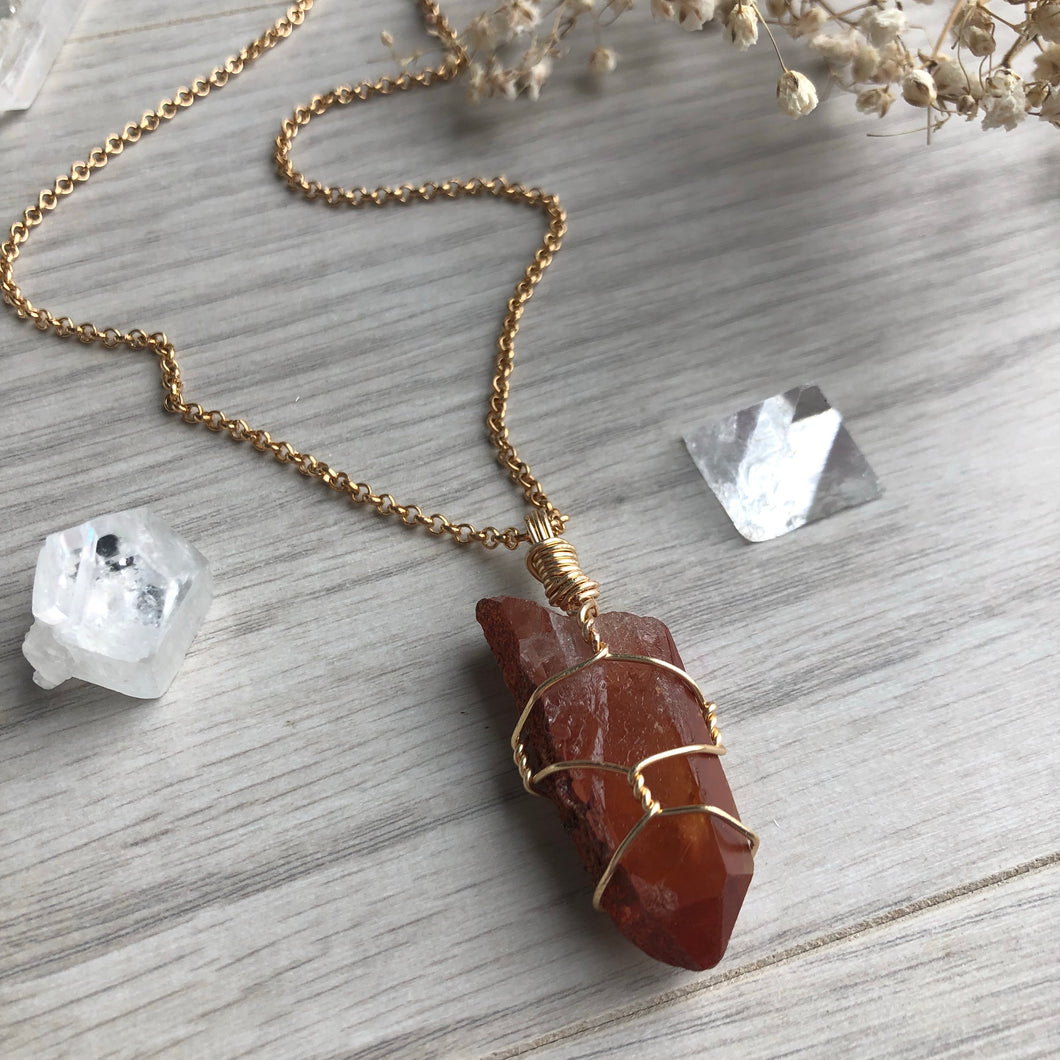 Tangerine quartz deals necklace