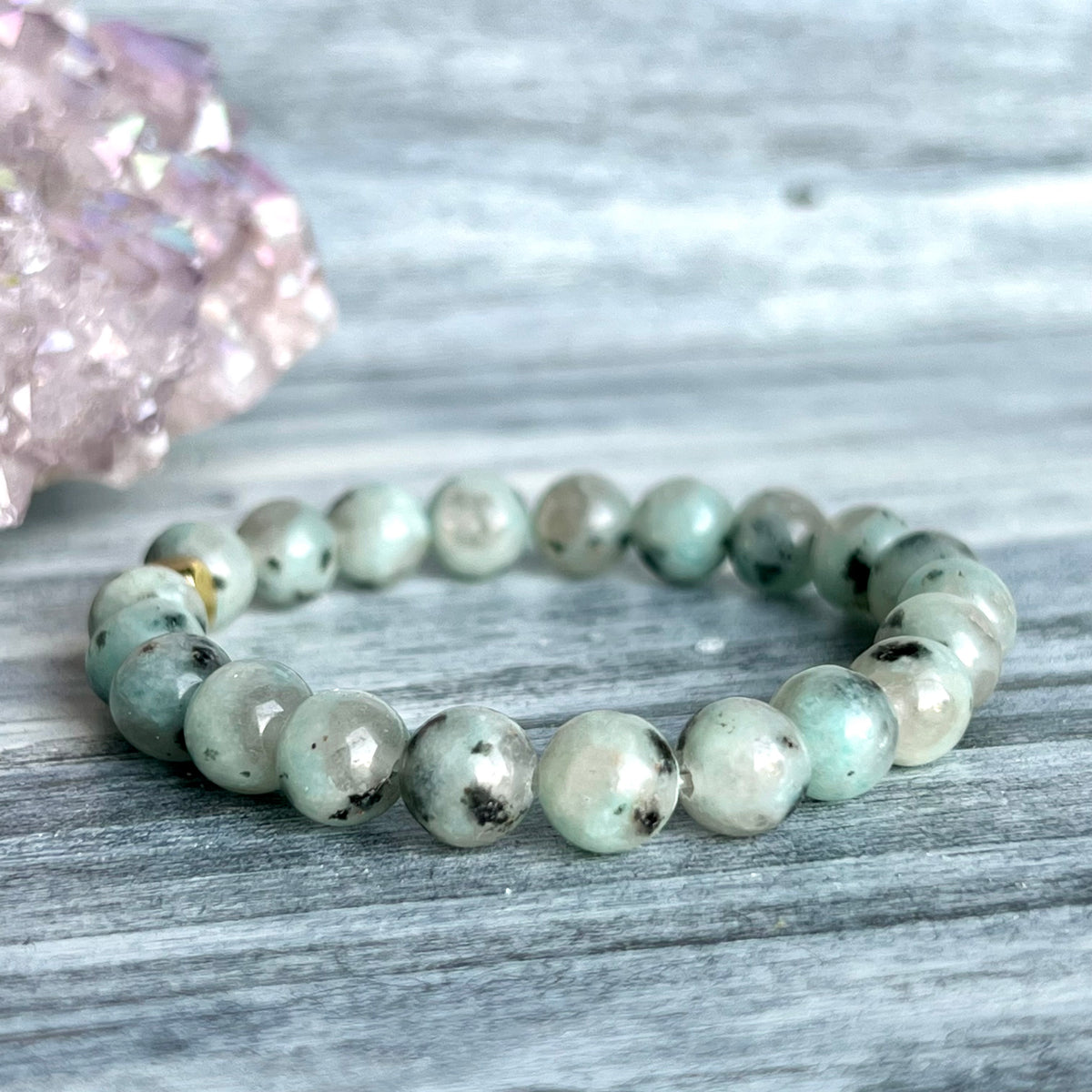 Lotus Kiwi Jasper Stretch Bracelet – Wholehearted Crystal Creations