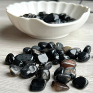Black Agate Tumbled Pocket Stone Specimen – Wholehearted Crystal Creations