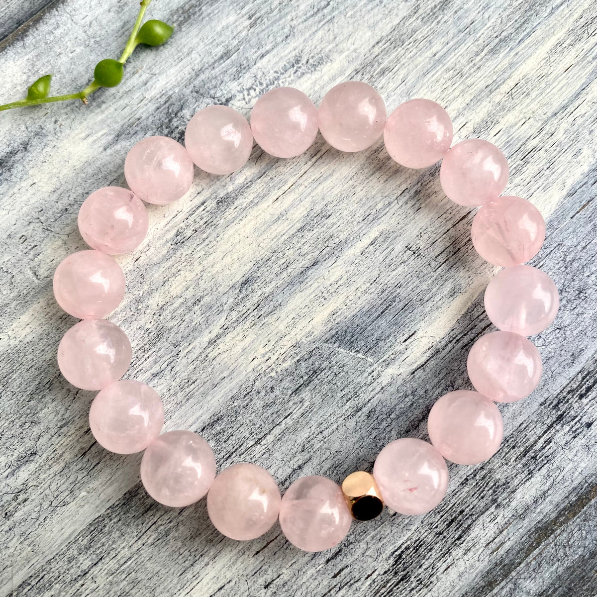 Rose Quartz Gold Hematite Stretch Bracelet – Wholehearted Crystal Creations