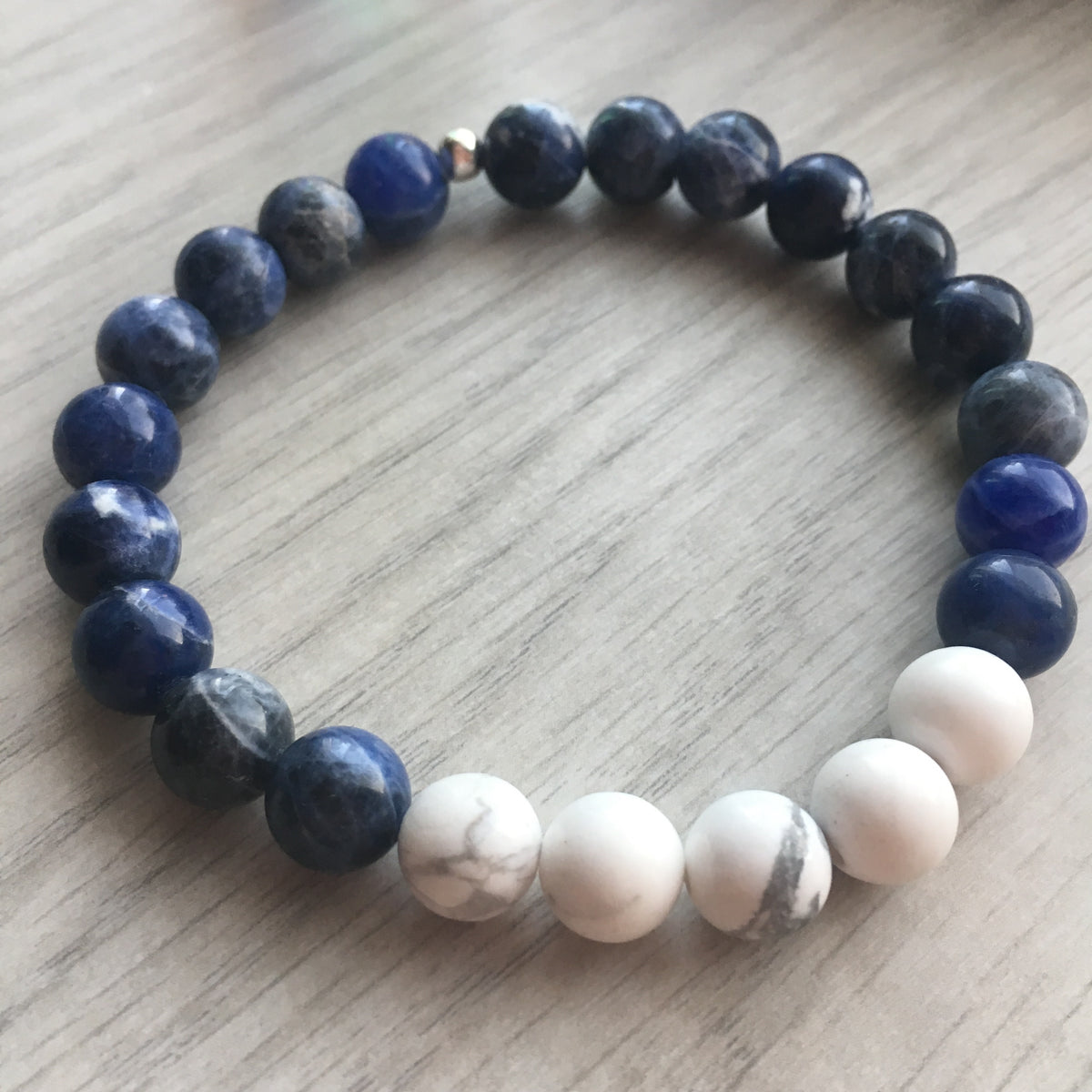 Sodalite Howlite Beaded Stretch Bracelet – Wholehearted Crystal Creations