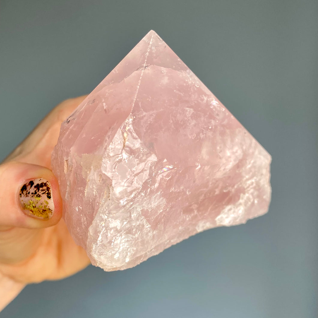 Rose Quartz Point Crystal Specimen (01)
