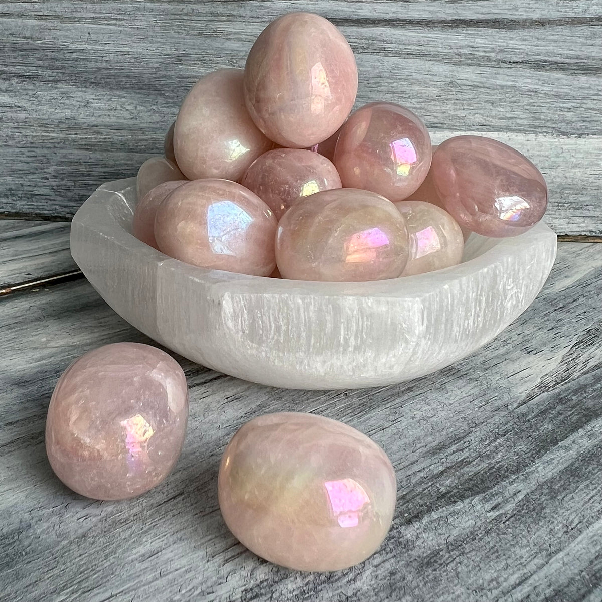 Angel Aura Rose Quartz Tumbled Pocket Stone Specimen – Wholehearted Crystal Creations