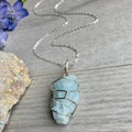 Aquamarine Wire Wrapped Necklace – Wholehearted Crystal Creations
