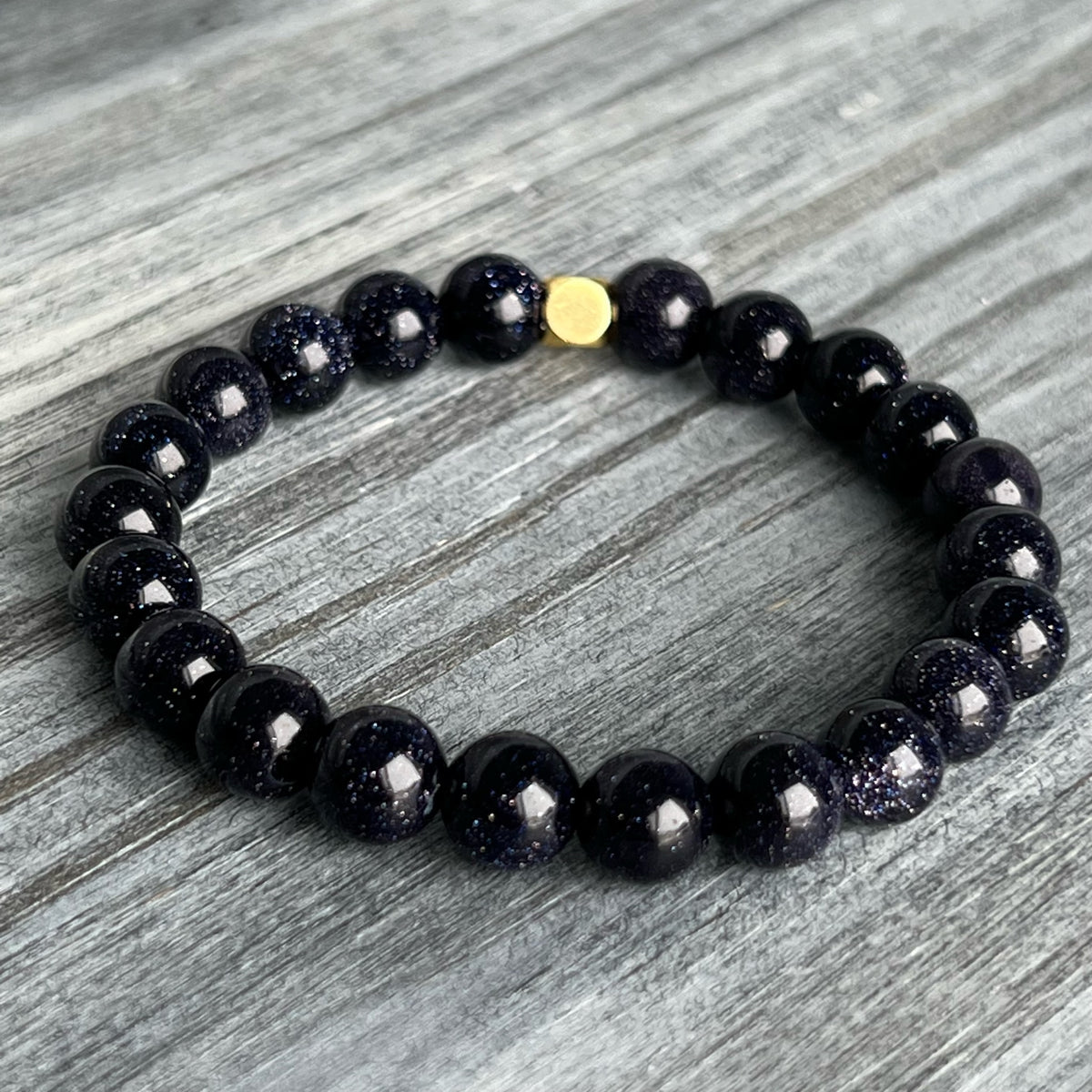 Blue Goldstone Stretch Bracelet – Wholehearted Crystal Creations