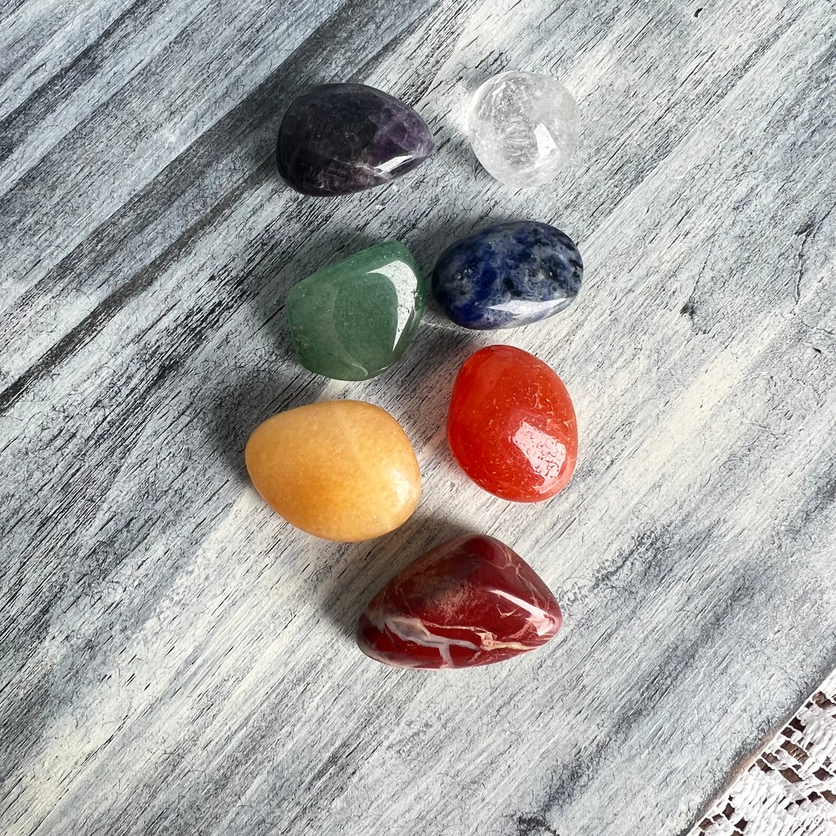 7 Chakra Healing Crystal Specimen Tumble Set – Wholehearted Crystal Creations