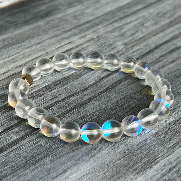 Angel Aura with Hematite Spacer Beaded Stretch Bracelet I