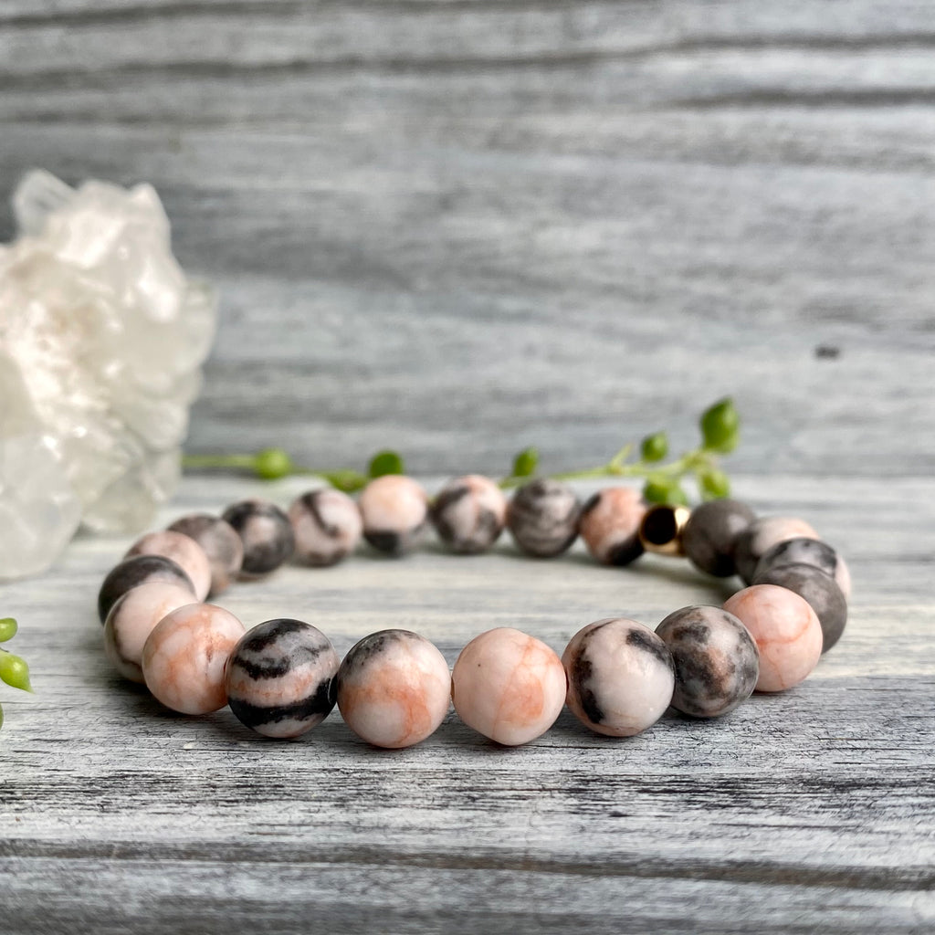 Pink Jasper Hematite Stretch Bracelet – Wholehearted Crystal Creations
