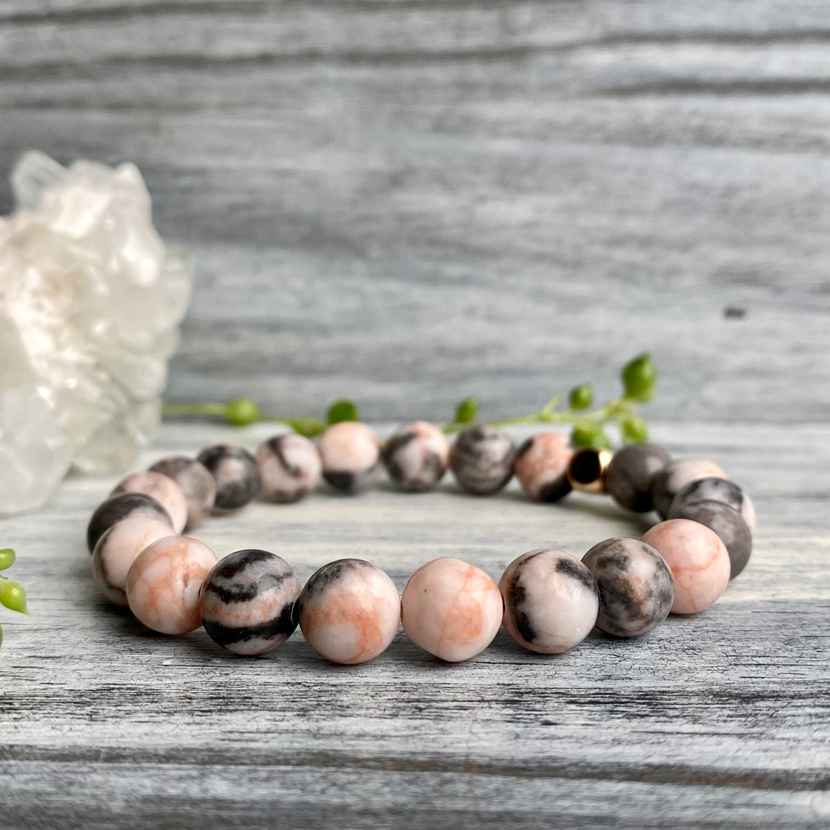 Pink Jasper Hematite Stretch Bracelet – Wholehearted Crystal Creations
