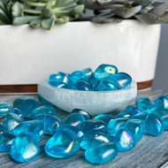 Aqua Aura Quartz Tumbled Pocket Stone – Wholehearted Crystal Creations