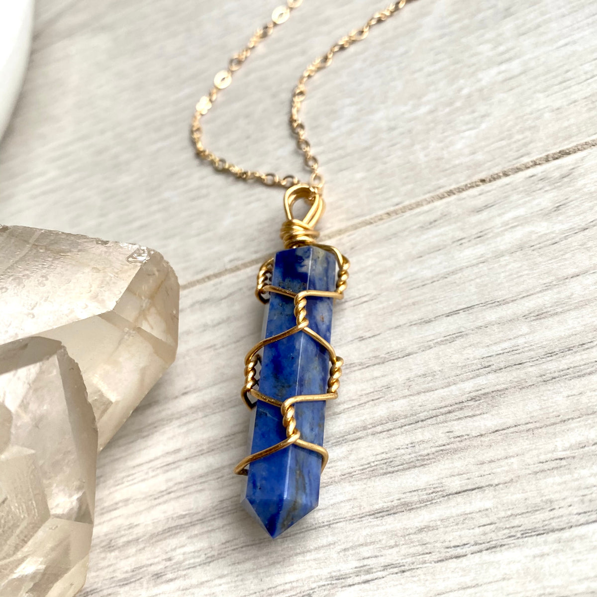 Sodalite Wire Wrapped Crystal Necklace – Wholehearted Crystal Creations