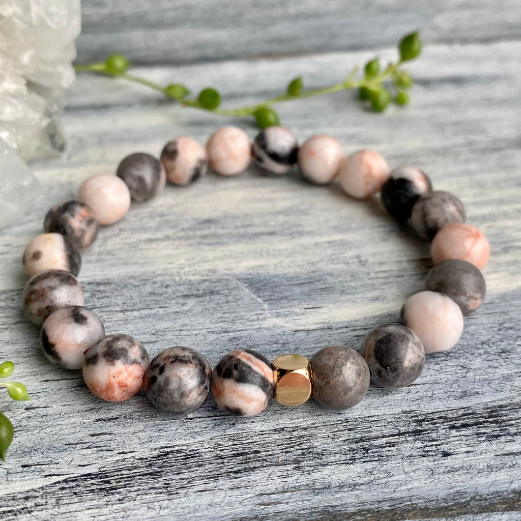 Pink Jasper Hematite Stretch Bracelet – Wholehearted Crystal Creations