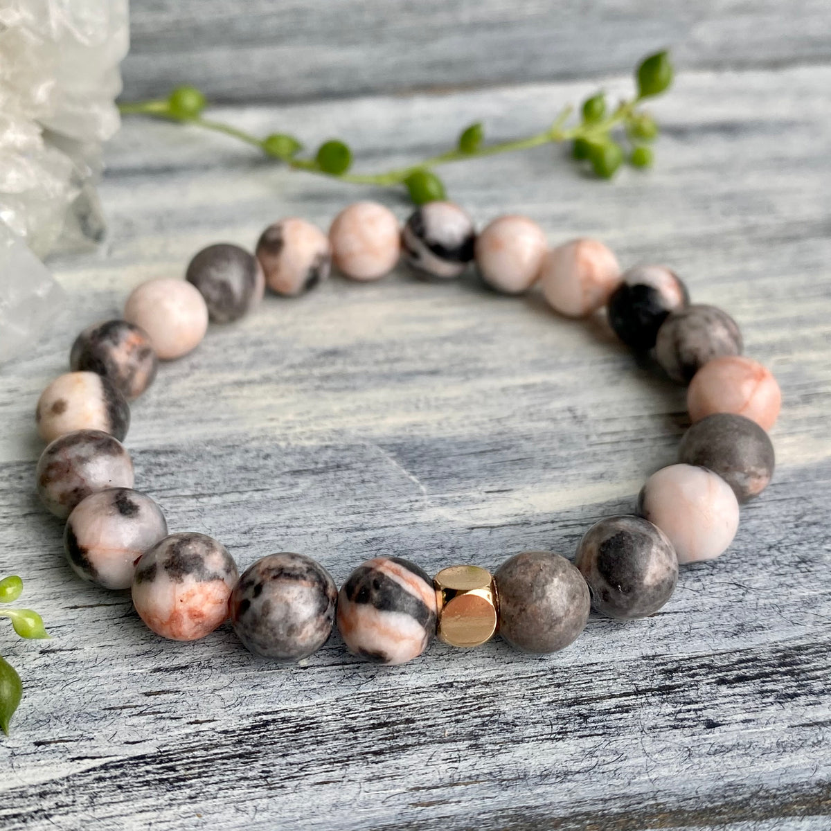 Pink Jasper Hematite Stretch Bracelet – Wholehearted Crystal Creations