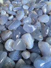 Blue lace agate tumbled pocket stone crystal specimen