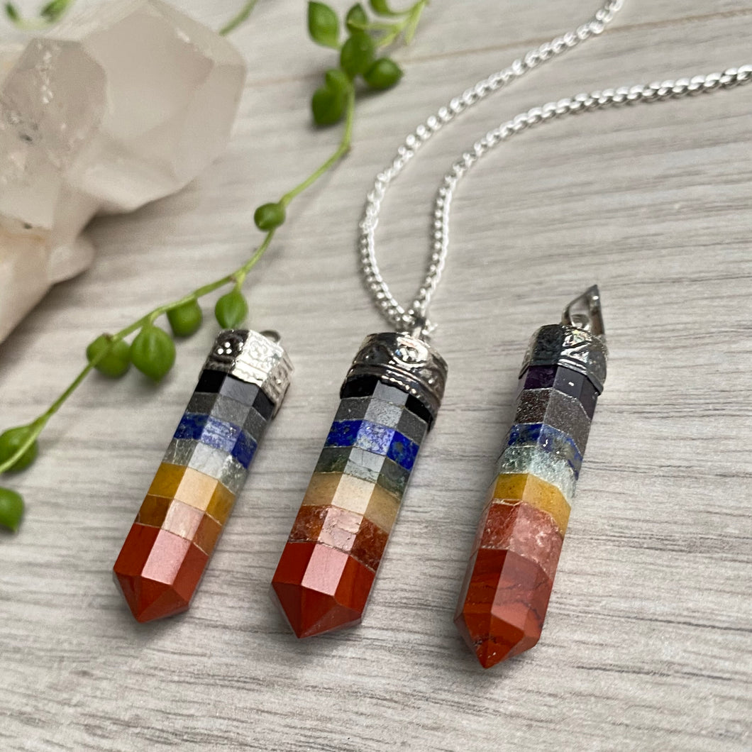 7 Chakra pendant necklace – Wholehearted Crystal Creations