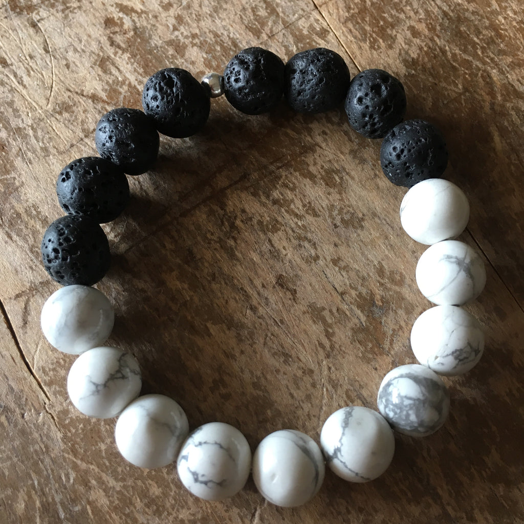 Howlite Lava Stone Diffuser Bracelet 10mm – Wholehearted Crystal Creations