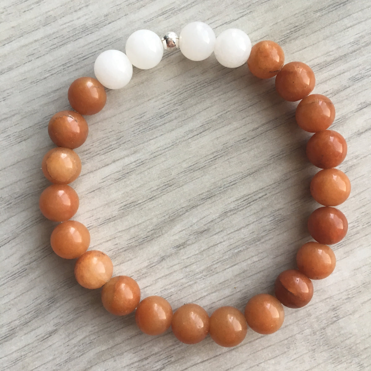 Orange Aventurine Snow Quartz Stretch Bracelet – Wholehearted Crystal Creations