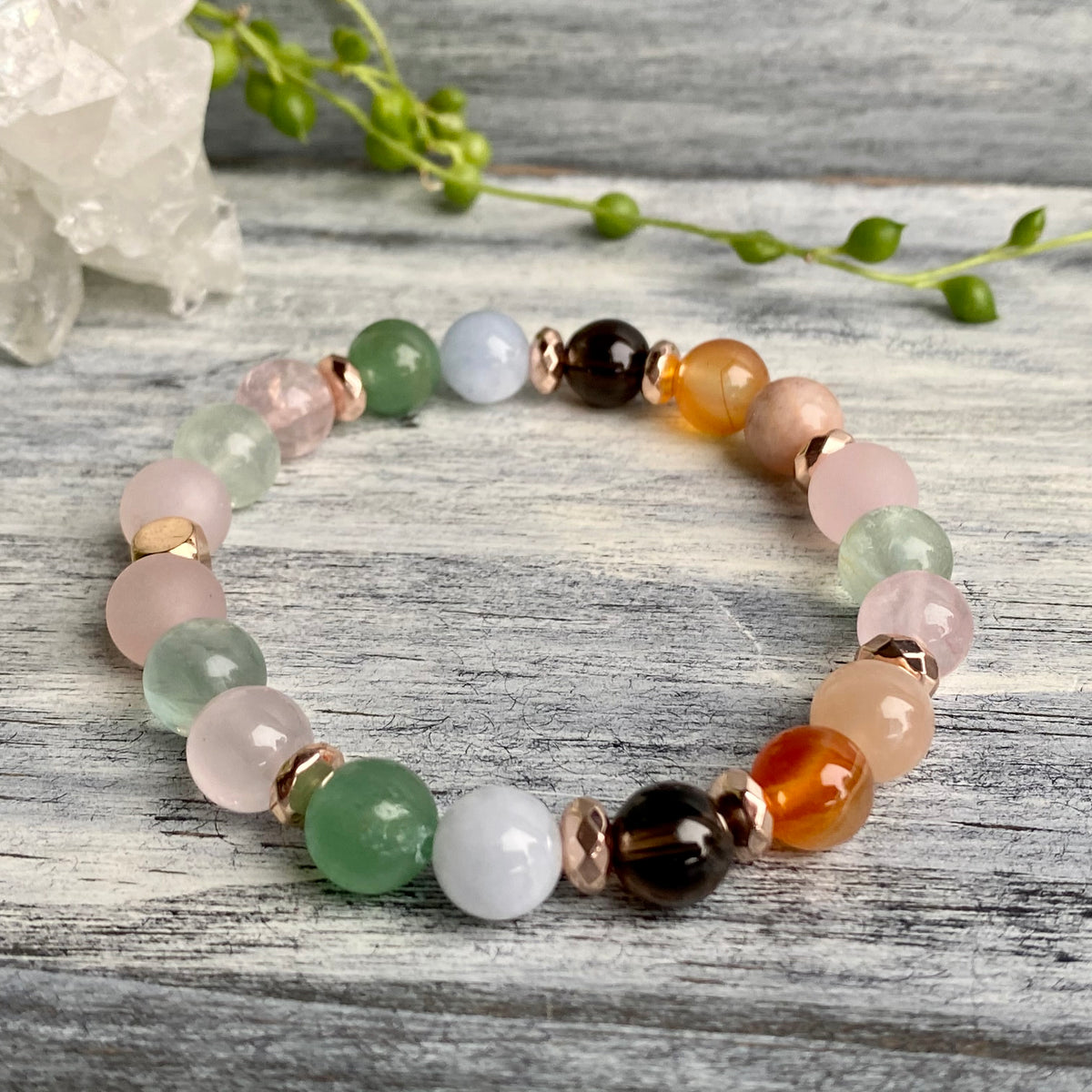 Fertility & Pregnancy Support Intention Bracelet with Rose Gold Hematite Spacers – Wholehearted Crystal Creations