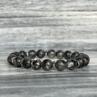 Larvikite Black Labradorite Hematite Stretch Bracelet – Wholehearted Crystal Creations