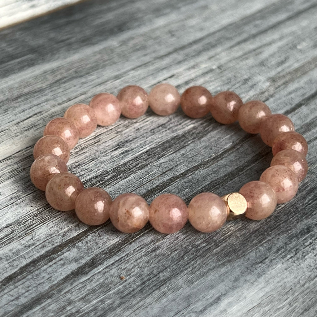 Strawberry Quartz Hematite Stretch Bracelet – Wholehearted Crystal Creations