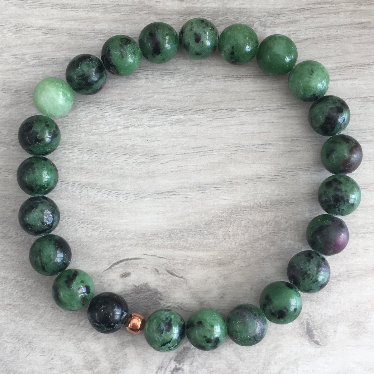 Ruby in Zoisite Stretch Bracelet – Wholehearted Crystal Creations