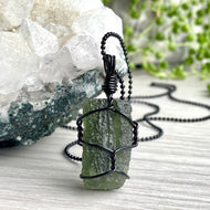 Moldavite Wire Wrapped Necklace – Wholehearted Crystal Creations