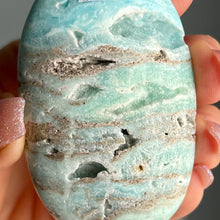 Blue Aragonite (Calcite) Palm Stone Specimen (07)