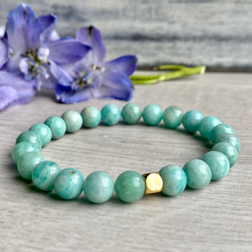 Amazonite Beaded Stretch Bracelet – Wholehearted Crystal Creations