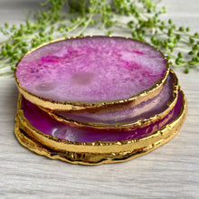 Pink Agate Coaster Crystal Set(1)